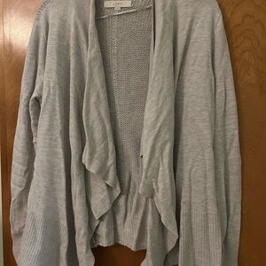 LOFT Women's Light Gray Open Cardigan